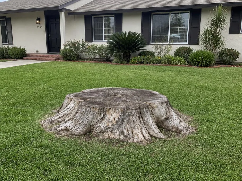 Before — Full extraction of a root ball, with the cavity backfilled and compacted.